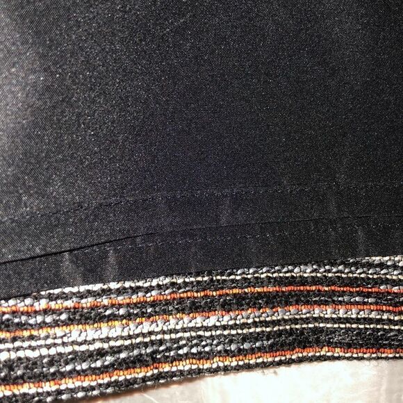 LOFT 10 Horizontal Stripes Multicolored Tweed Mini Skirt with Fringe Inset - Picture 5 of 12